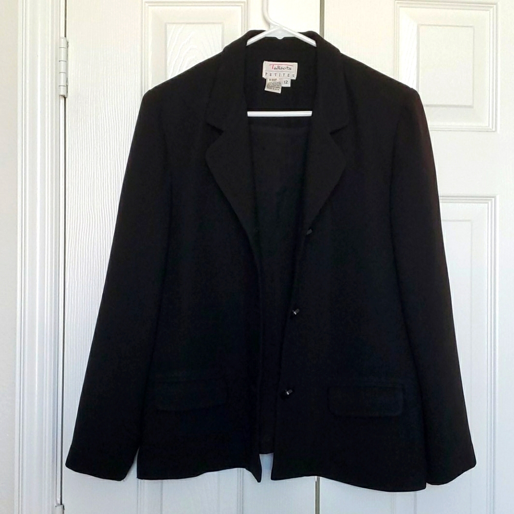 Talbott petite black light weight blazer size 12